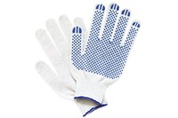 Перчатки ХБ 6-ти нит. с ПВХ точка 10 класс белые  (500пар) ЛТ 18251