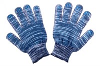 Перчатки ХБ 6-ти нит. с ПВХ точка 10 класс серые  (300пар) ЛТ 19556