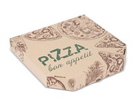 Короб для пиццы цельный гофрокартон  R410*410 бурый с печатью 