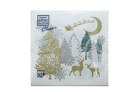 НГ Салфетки 33х33, 20 шт,3 сл. Art Bouquet (12 уп) НГ ЗОЛОТОЙ МЕСЯЦ 20822