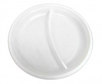 Тарелка 2-х секц белая D=205 ПластИндустрия (100/2000шт) Ростов ЛП НФ-00017566