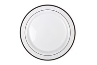 Тарелка  д 190 с каемочкой ПОЛОСКИ золото  36уп*6шт (216шт) 21202