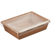 Салатник бумажный ONECLICK с пластиковой крышкой 500 мл ТОТАЛ КРАФТ 50/400 НФ-00020686