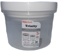 Набор контейнеров 3шт. 0,94+0,56+0,3л. Trinity с завинч. крышками белый НФ-00022663