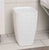 Контейнер для мусора 10л. с перекидным верхом Вязаное плетение белый НФ-00022762