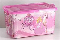 Контейнер детский 35л. №6 Золушка розовый/сиреневый прозрачный НФ-00022765