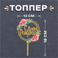 Топпер для торта «С днём рождения» НФ-00023073