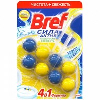 БХ блок д/туалета БРЕФ сила-актив Лимонная свежесть 50г (10шт/кор) НФ-00024749