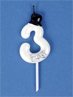 Свеча для торта «Джентельмен», цифра 3, белая НФ-00025188