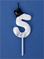 Свеча для торта «Джентельмен», цифра 5, белая НФ-00025190