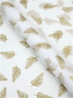 Бумага упаковочная тишью «Листья, золото», 50×70 см НФ-00025263