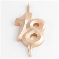 Свеча в торт «Юбилейная», цифра 18, 10 см, шампань НФ-00025323