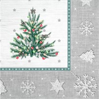 НГ Салфетки 33х33, 20 шт,3 сл. (12 уп)  НОВОГОДНИЙ ГОБЕЛЕН С ЕЛОЧКОЙ НФ-00025799