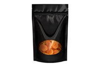 Пакет бумажный дой-пак ЧЕРНЫЙ 160х210 (40+40) (200шт) с овальным окном   22302