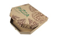 Короб под пиццу  цельный гофрокартон  330х330 бурый с печатью УП (50шт) 23084