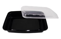 Контейнер.0,83л 207х140х40 односекционный с крышкой чёрный ПП ВЗЛП 150 шт/кор 13295