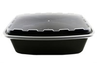 Контейнер.1000 мл 212х148х70 односекционный с крышкой чёрный ПП ВЗЛП 150 шт/кор 17919