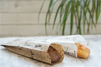 Бумажный пакет - уголок с рисунком "Модистка" 80 х 40 х 225 /100/4000/ НФ-00021901